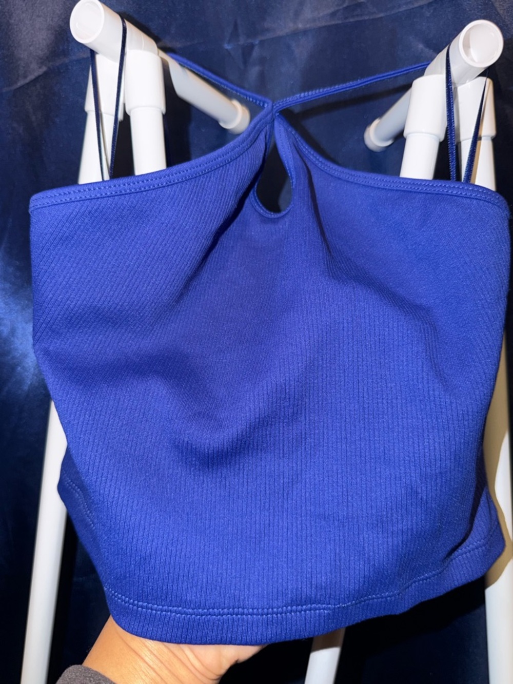 Zara Royal Blue Ribbed Crop Tank